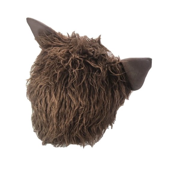 Scary Werewolf Mask Full Head Mask Adult Size Latex Face With Brown Fur Fangs - Picture 3 of 12